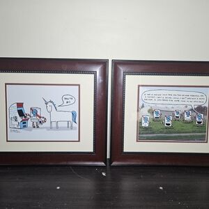 Framed Unicorn and Robot Art Prints